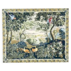 Grande tapisserie décorative, les oiseaux exotiques, XXe Siècle