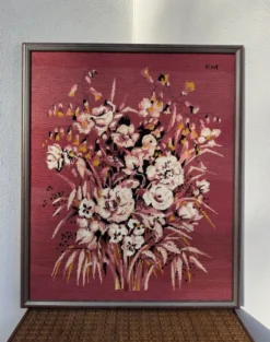 Grande tapisserie florale vintage