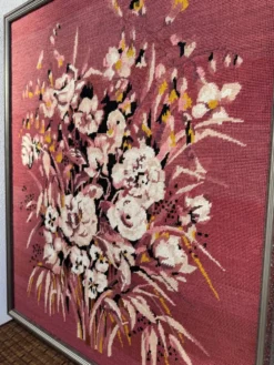 Grande tapisserie florale vintage