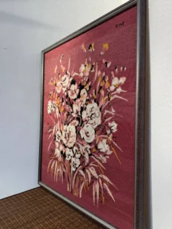 Grande tapisserie florale vintage