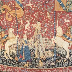 Grande tapisserie jacquard "La Dame à la Licorne" 130X180 cm