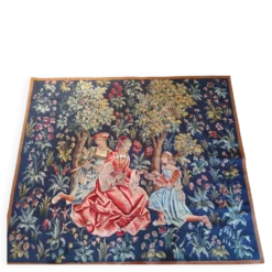 Grande tapisserie Jules Pansu – La Dame au coffret – Point d’Halluin