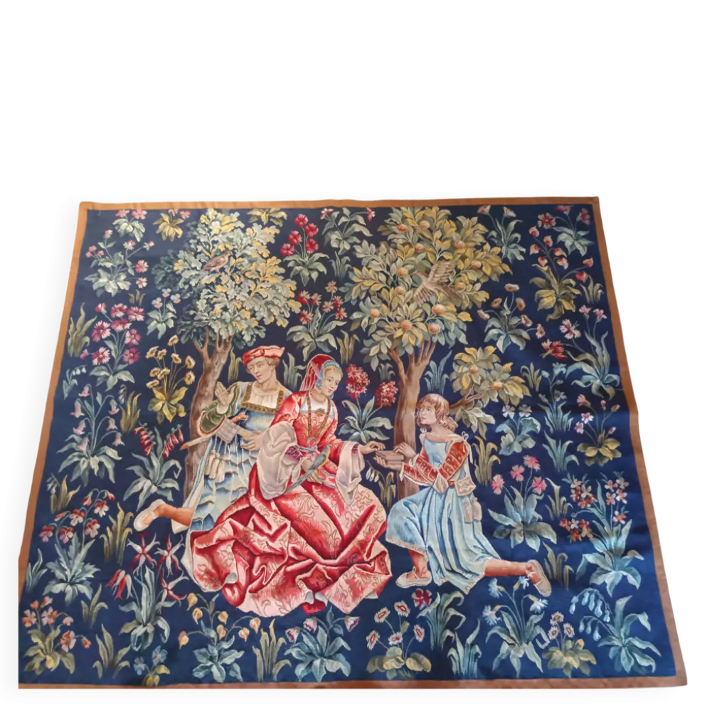 Grande tapisserie Jules Pansu – La Dame au coffret – Point d’Halluin