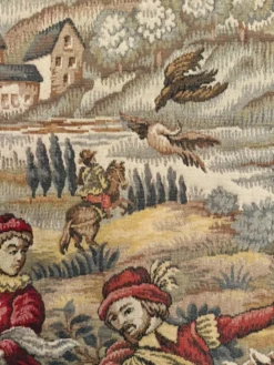 Grande tapisserie murale – scène de cavaliers – 150 × 165cm