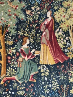 Grande tapisserie Robert Four Aubusson – Verger médiéval – 140 x 190 c