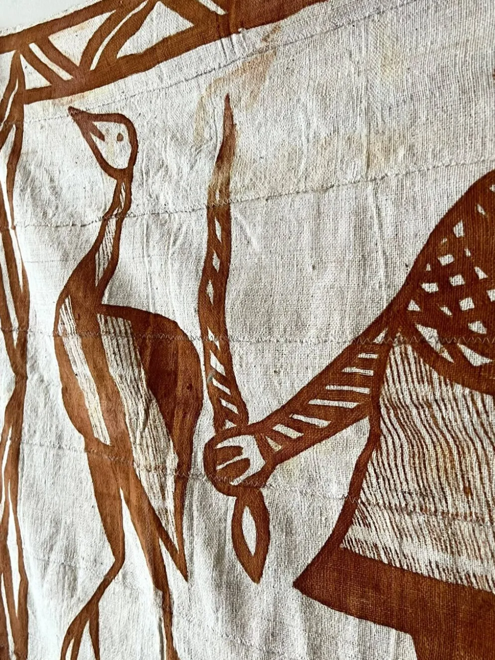 Grande tenture tapisserie vintage de Korhogo— Sénoufo, Côte d'Ivoire
