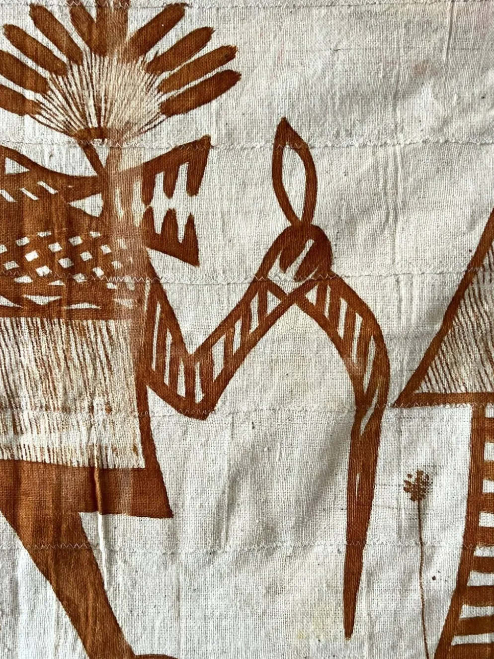 Grande tenture tapisserie vintage de Korhogo— Sénoufo, Côte d'Ivoire