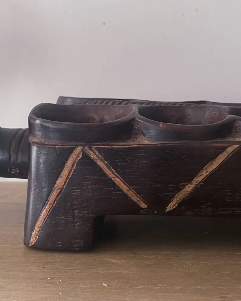 Grand jeu Awale Baoule en bois (Burkina Faso)