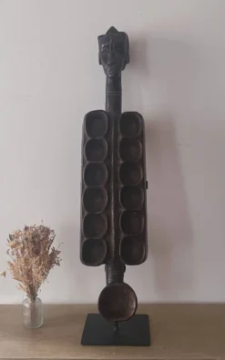 Grand jeu Awale Baoule en bois (Burkina Faso)