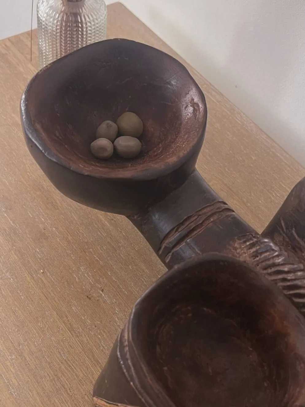 Grand jeu Awale Baoule en bois (Burkina Faso)