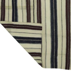 Grand Kilim Turc Konya 140x206 cm Vintage Rayé Tissé Main
