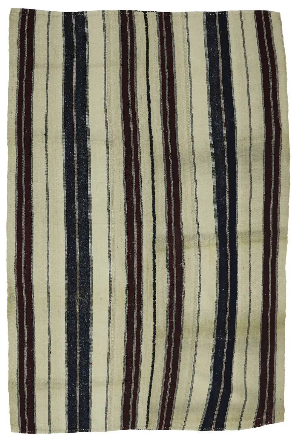 Grand Kilim Turc Konya 140x206 cm Vintage Rayé Tissé Main