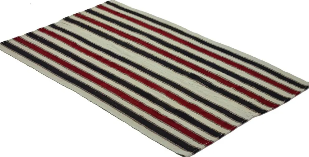 Grand Kilim Turc Konya 108x182 cm Vintage Rayé Tissé Main
