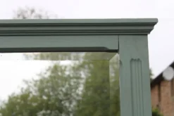 Grand miroir ancien biseauté rénové vert sauge – 99,5 × 71 cm
