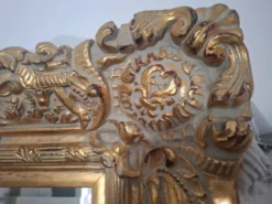 Grand miroir ancien monumental 185x145 bois doré glace biseautée style