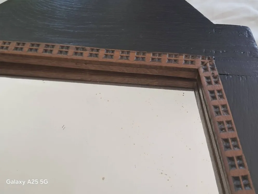 Grand Miroir Art déco avec Cadre Géométrique