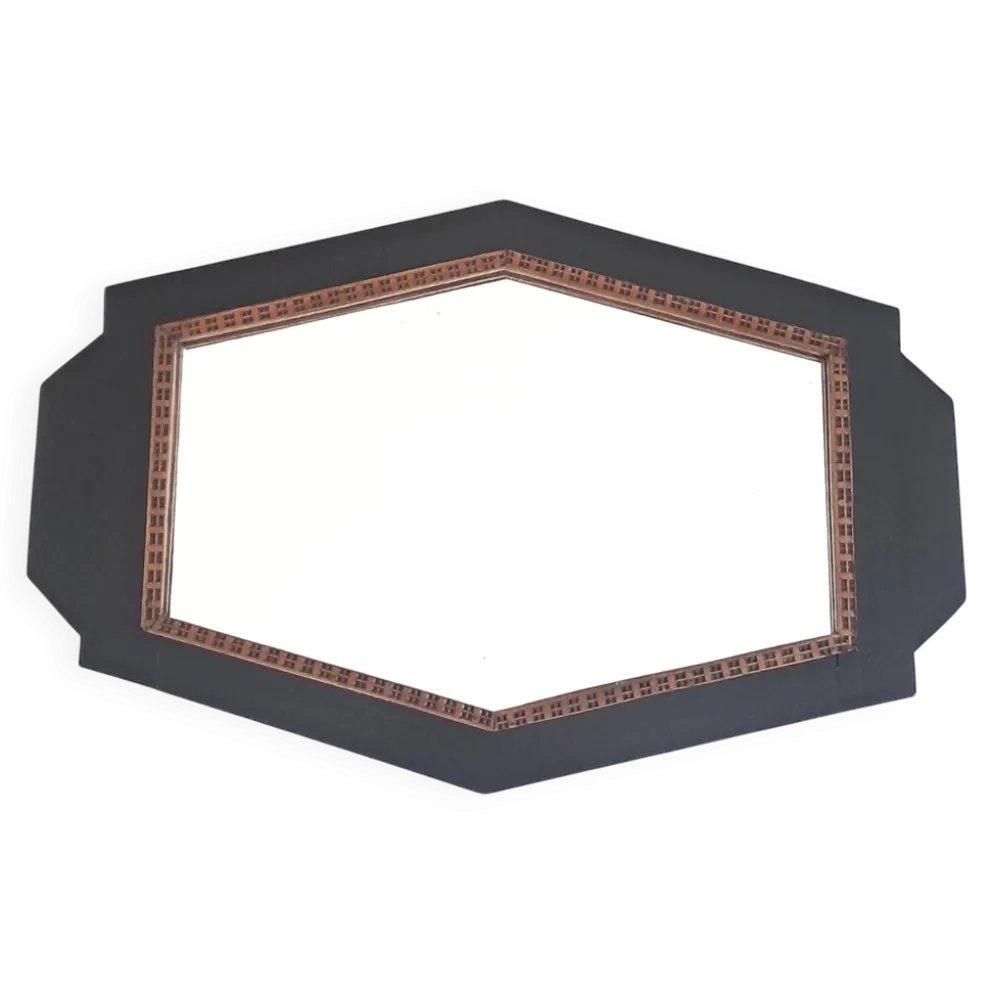 Grand Miroir Art déco avec Cadre Géométrique
