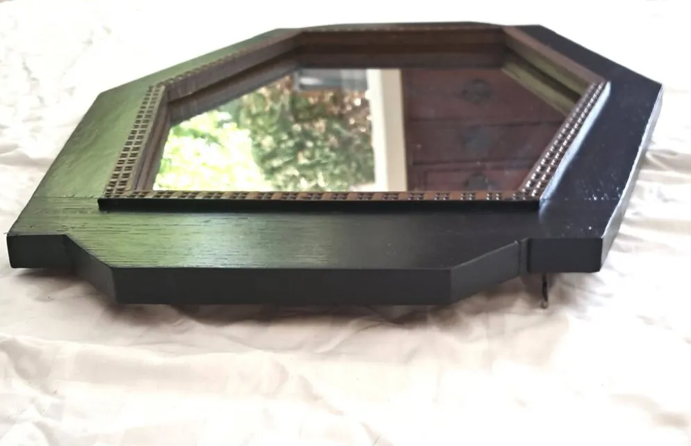 Grand Miroir Art déco avec Cadre Géométrique