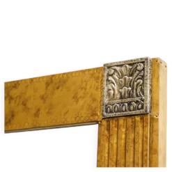 Grand miroir Art déco en laiton patiné avec verre facetté années 1960