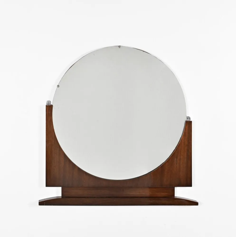 Grand miroir Art Déco en palissandre, France, circa 1930