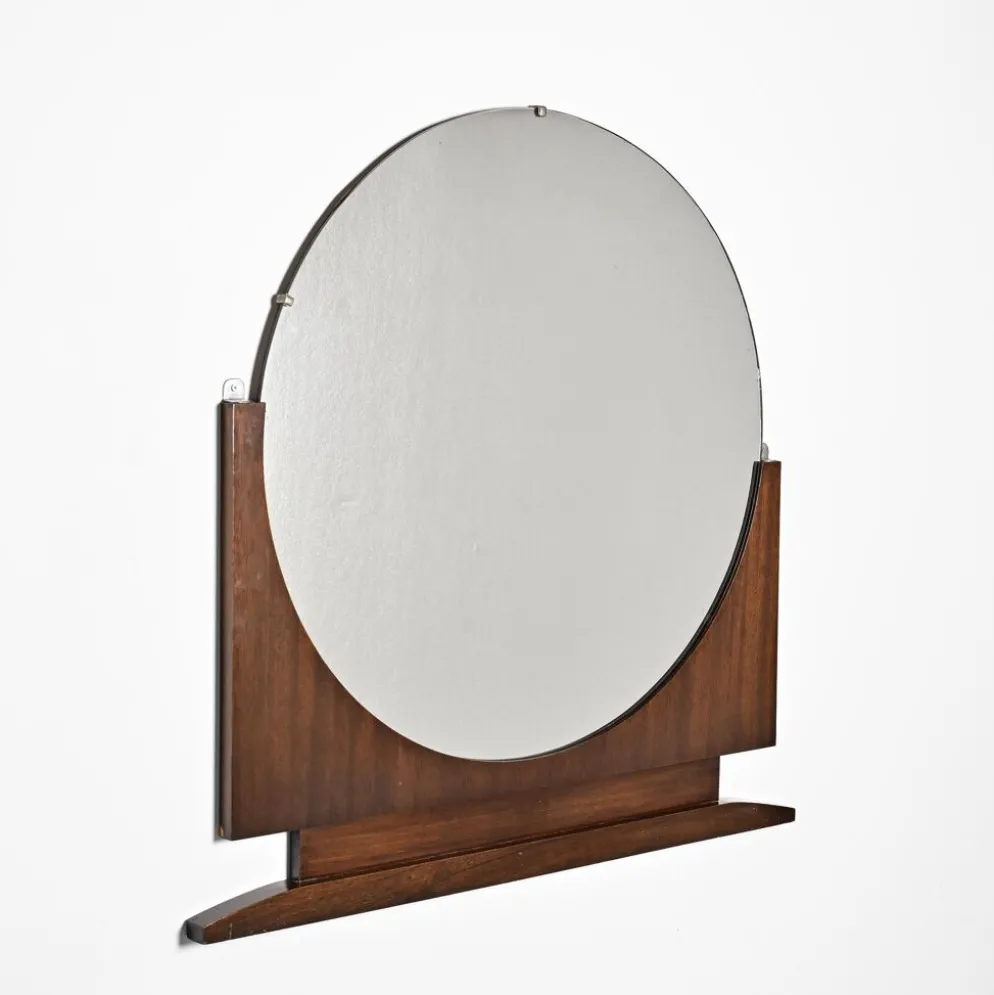 Grand miroir Art Déco en palissandre, France, circa 1930