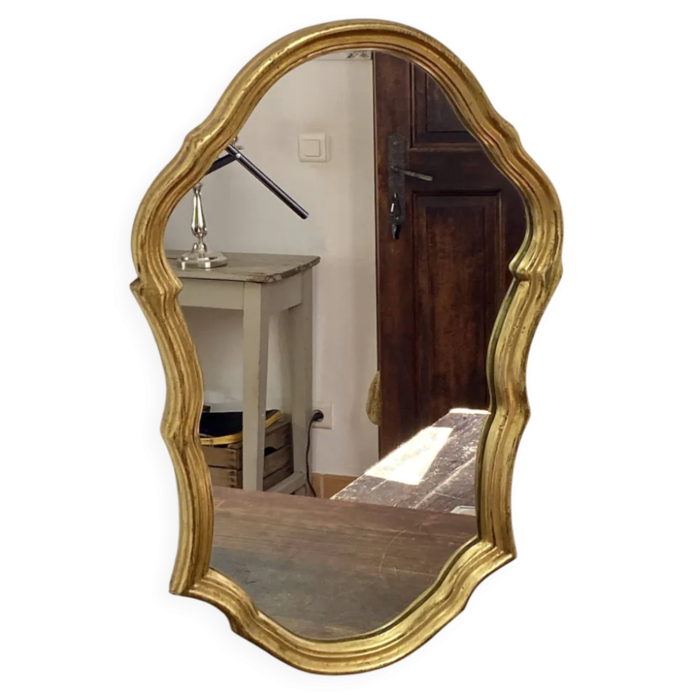 Grand miroir baroque en bois doré