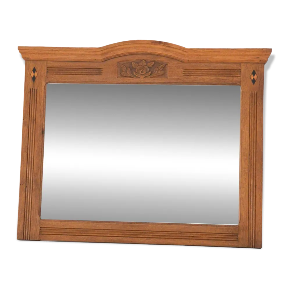 Grand miroir biseauté ancien vintage 1930