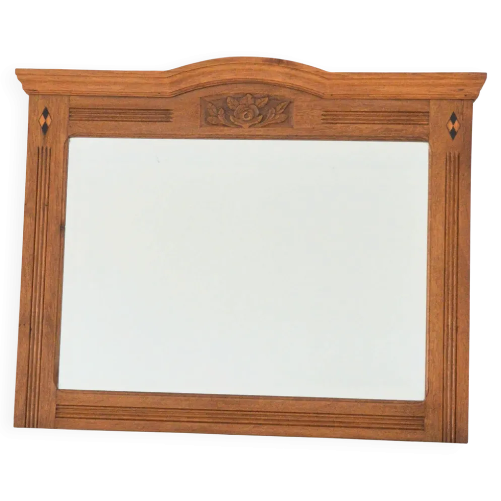 Grand miroir biseauté ancien vintage 1930
