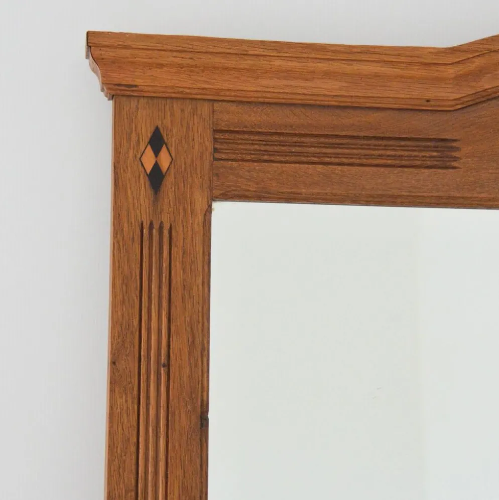Grand miroir biseauté ancien vintage 1930
