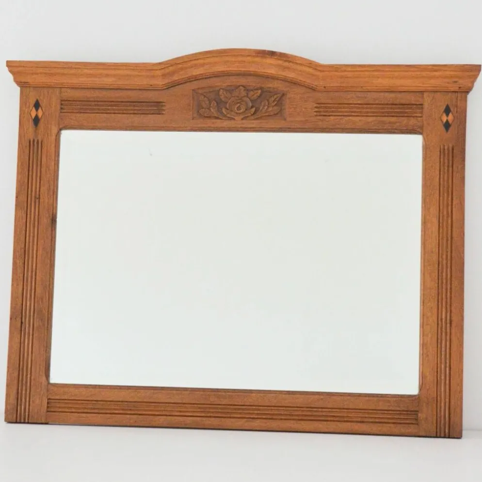 Grand miroir biseauté ancien vintage 1930