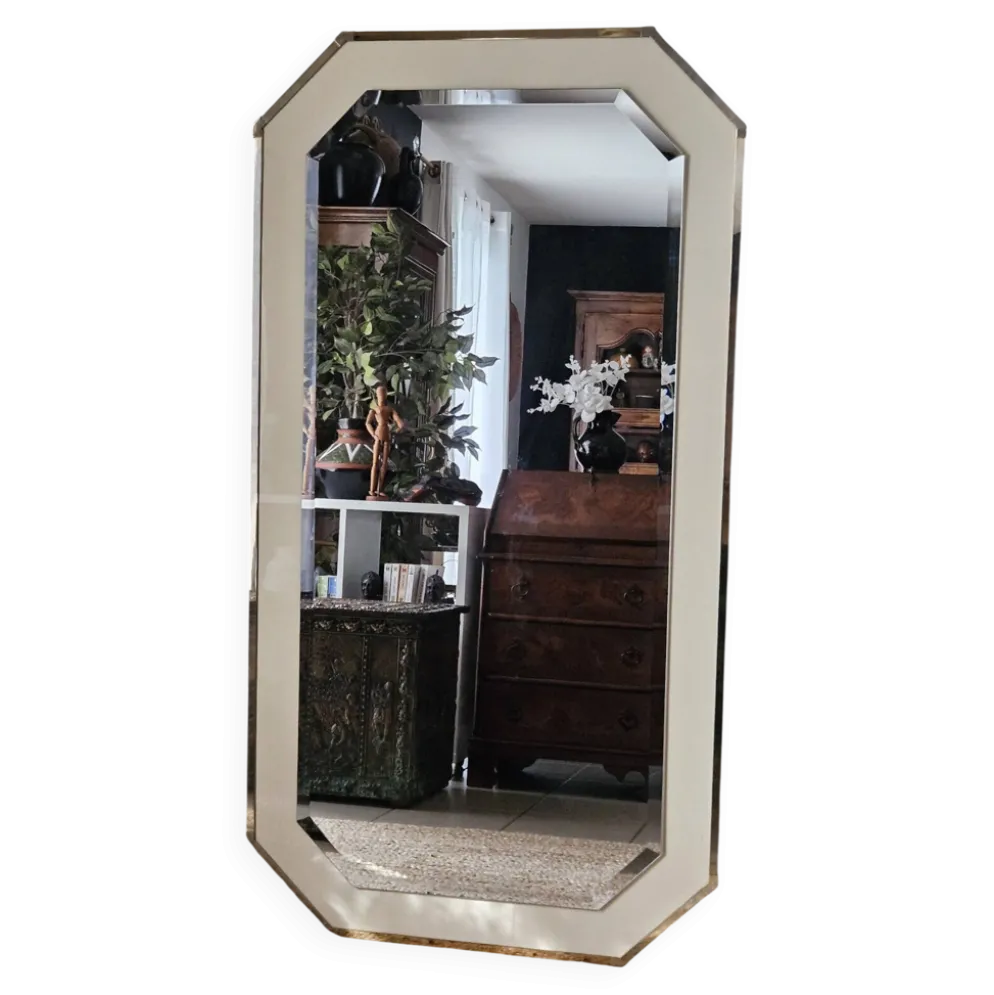Grand miroir biseauté octogonal