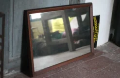 Grand miroir bois vintage, miroir mural, glace murale, scandinave style