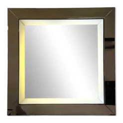 Grand miroir, éclairage intégré – Italie, années 1970