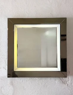 Grand miroir, éclairage intégré – Italie, années 1970