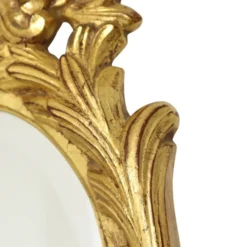 Grand miroir à crête Deknudt, feuille d'or, style baroque, classique, 87 cm