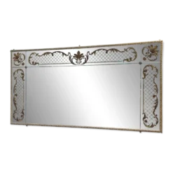 Grand miroir de bistrot des années 1970