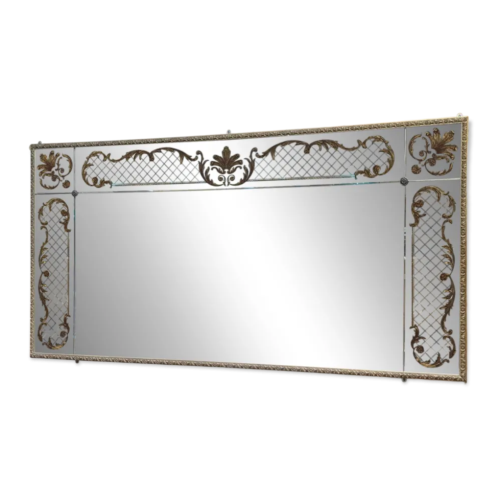 Grand miroir de bistrot des années 1970