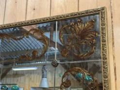 Grand miroir de bistrot des années 1970