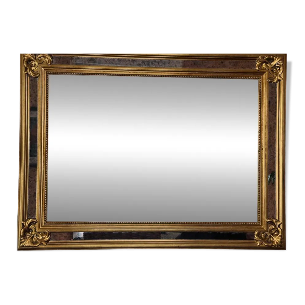 Grand miroir d’exception à parcloses Deknudt – Style Hollywood Regency (198