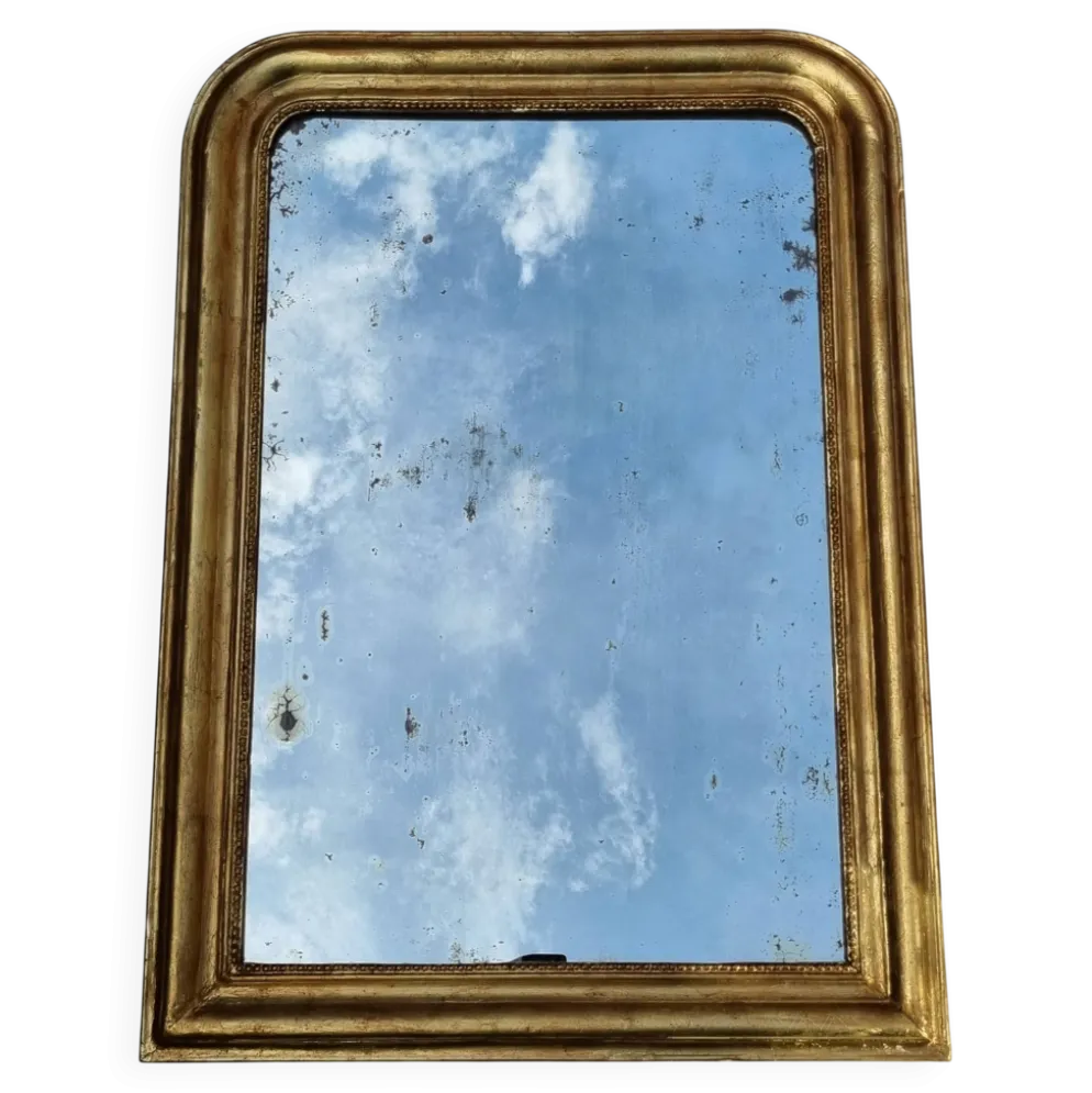 Grand miroir d'époque Louis-Philippe, glace d'origine, XIXe, 108 x 76 cm