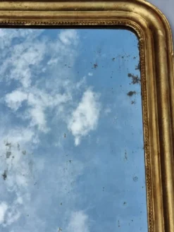 Grand miroir d'époque Louis-Philippe, glace d'origine, XIXe, 108 x 76 cm