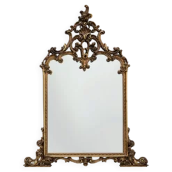 Grand miroir en bois doré de style rococo, Belgique, 20e siècle