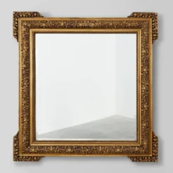 Grand miroir en bois doré de style baroque, 20e siècle