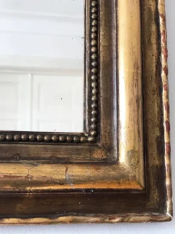 Grand miroir en bois doré de style Louis Philippe, France – fin du 19e siècle
