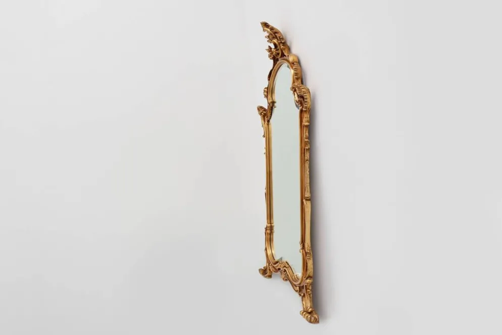Grand miroir en bois doré de style Louis XV baroque du 20e siècle, Belgique, années 1950.
