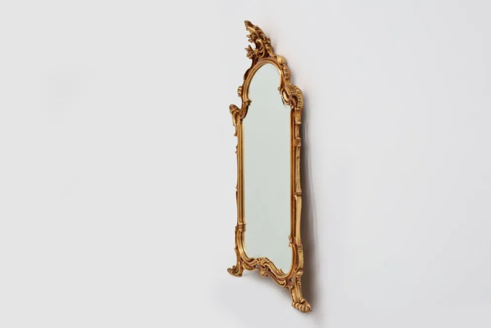 Grand miroir en bois doré de style Louis XV baroque du 20e siècle, Belgique, années 1950.
