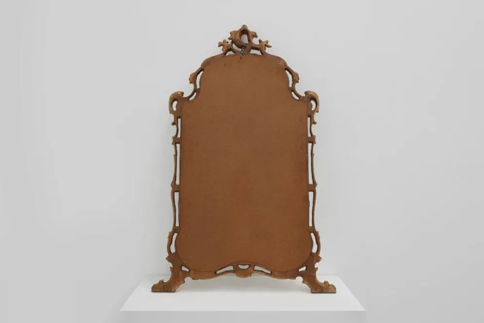 Grand miroir en bois doré de style Louis XV baroque du 20e siècle, Belgique, années 1950.