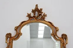Grand miroir en bois doré de style Louis XV baroque du 20e siècle, Belgique, années 1950.