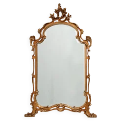 Grand miroir en bois doré de style Louis XV baroque du 20e siècle, Belgique, années 1950.