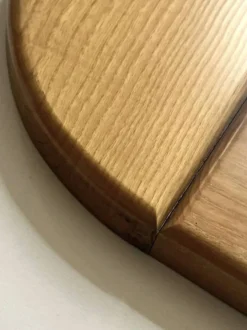 Grand miroir en bois d'orme 78x78, Maison Regain 1978